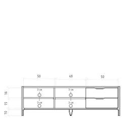 Outlet TV Unterschrank mit vier Fächern und zwei Schubladen - Laida Tv & Hifi-Möbel|Lowboards