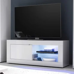 TV Wohnwand in Hochglanz Weiß - Sogno (dreiteilig) Wohnwände