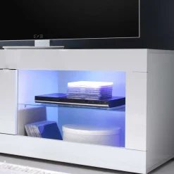 TV Wohnwand in Hochglanz Weiß - Sogno (dreiteilig) Wohnwände