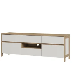 TV-Board in Weiß und Eiche Dekor - Ovidio Tv & Hifi-Möbel|Lowboards