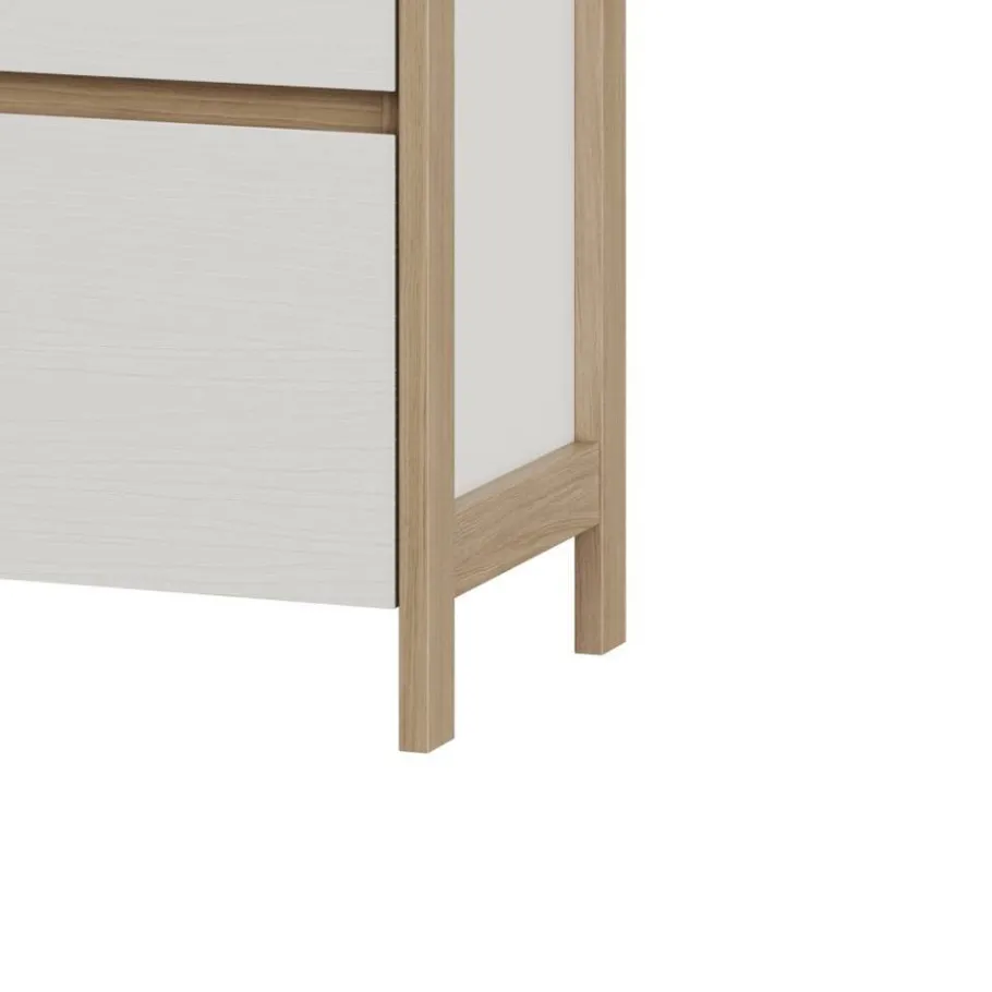 TV-Board in Weiß und Eiche Dekor - Ovidio Tv & Hifi-Möbel|Lowboards