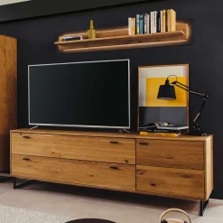 Unterschrank für Fernseher mit zwei Schubladen & Tür - Flacona Tv & Hifi-Möbel