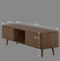 Unterschrank für Fernseher aus Eiche Bianco - Bakaras Tv & Hifi-Möbel|Lowboards