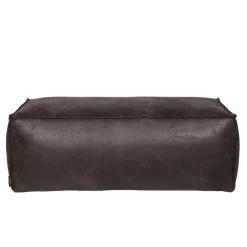 Best Used Look Pouf aus Recyclingleder Castilian in Schwarz Hocker