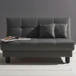 Velours Bettcouch in Grau - Daylight Betten|Sofas