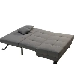 Velours Bettcouch in Grau - Daylight Betten|Sofas