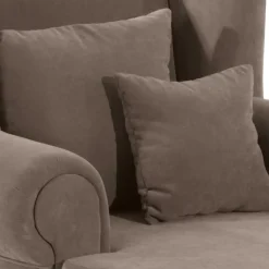 Velours Polstersessel in Beigegrau - XXL Format - Jerry Sessel