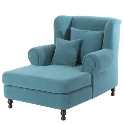 Clearance Velours Polstersessel in Petrol Blau - XXL Format - Karama Sessel