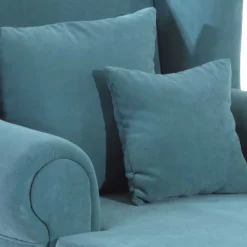 Clearance Velours Polstersessel in Petrol Blau - XXL Format - Karama Sessel