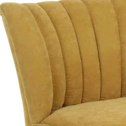 Velours Sessel in Maisgelb und Buche - Barack Sessel