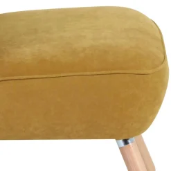 Velours Sessel in Maisgelb und Buche - Barack Sessel