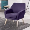 Best Velours Sessel in Violett und Buche Natur - Cunnar Sessel