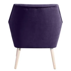 Best Velours Sessel in Violett und Buche Natur - Cunnar Sessel