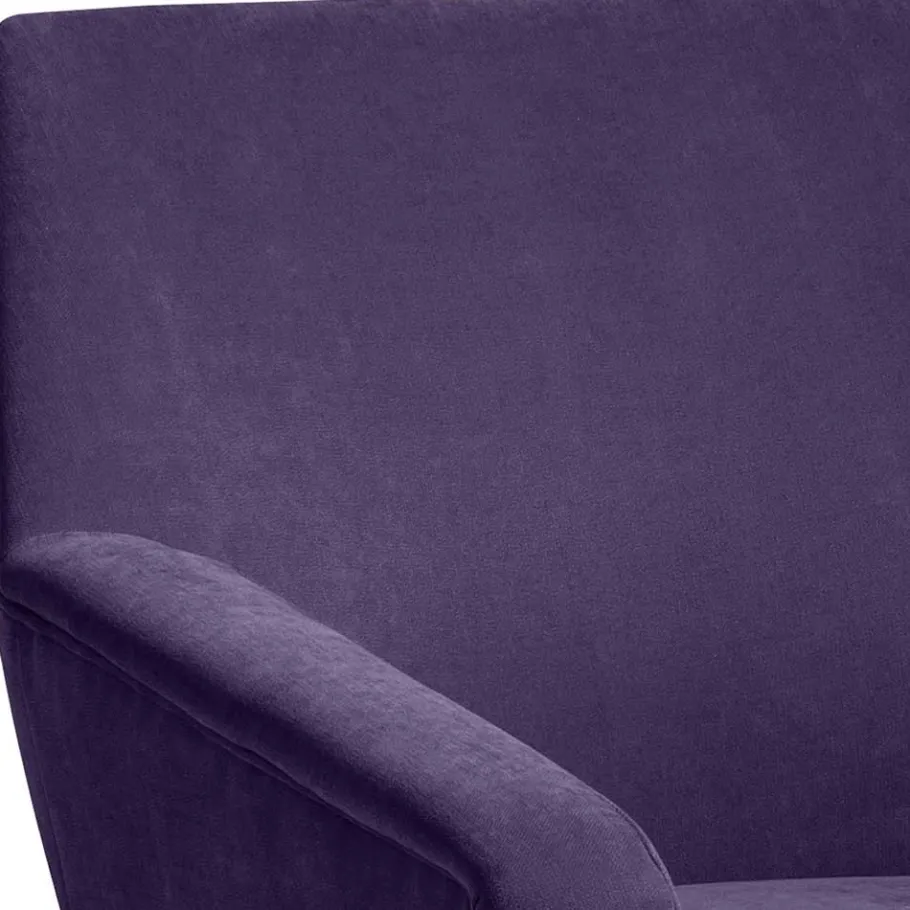 Best Velours Sessel in Violett und Buche Natur - Cunnar Sessel