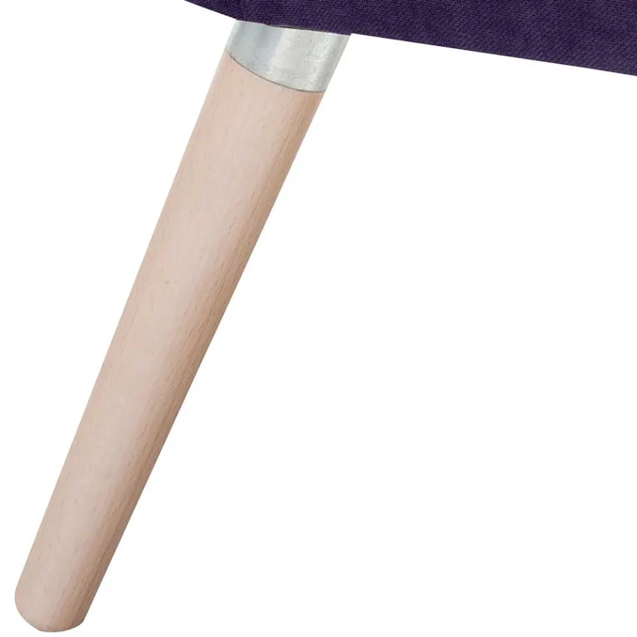 Best Velours Sessel in Violett und Buche Natur - Cunnar Sessel