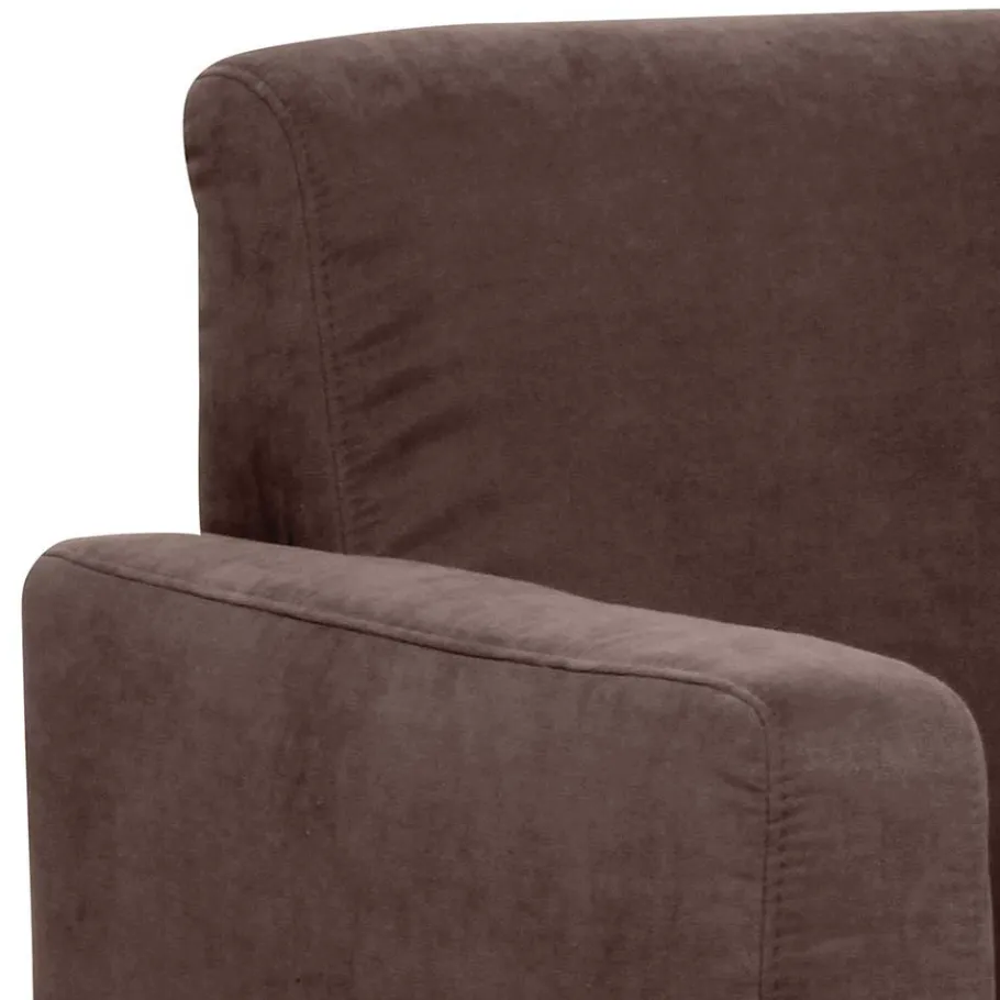 Velours Wohnzimmersessel in Braun - Dario Sessel