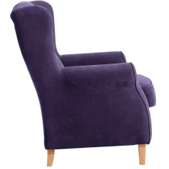 Sale Velours-Ohrensessel in Violett mit Buche - Antonia Sessel
