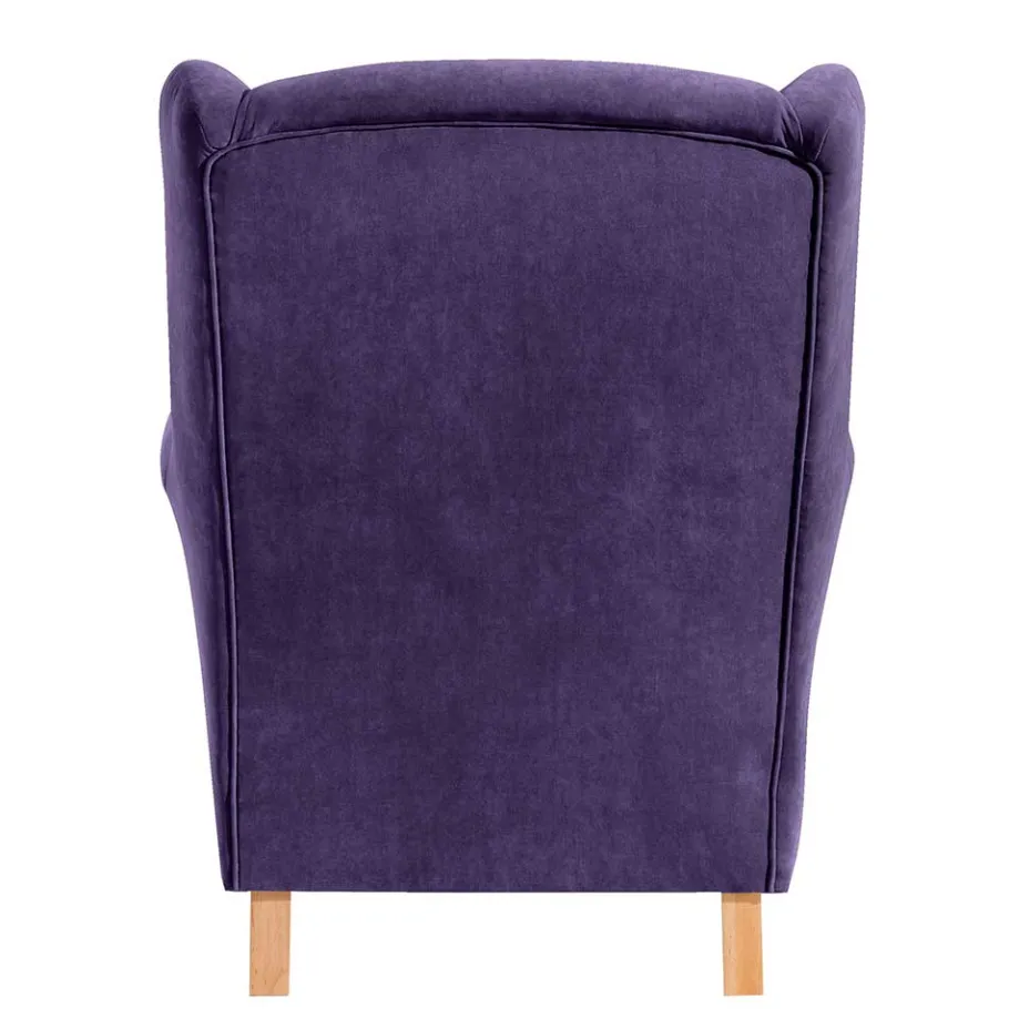 Sale Velours-Ohrensessel in Violett mit Buche - Antonia Sessel