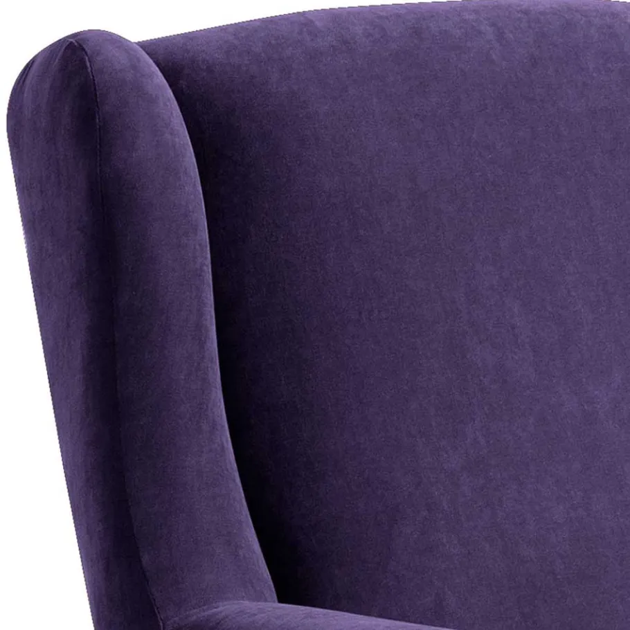 Sale Velours-Ohrensessel in Violett mit Buche - Antonia Sessel