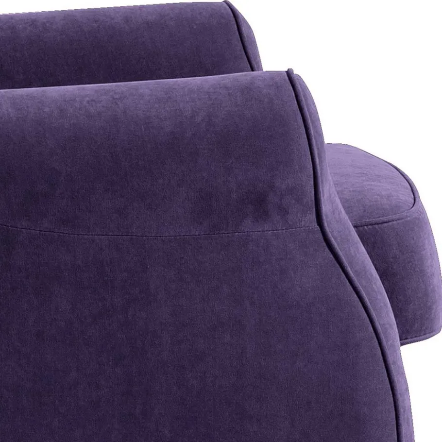 Sale Velours-Ohrensessel in Violett mit Buche - Antonia Sessel
