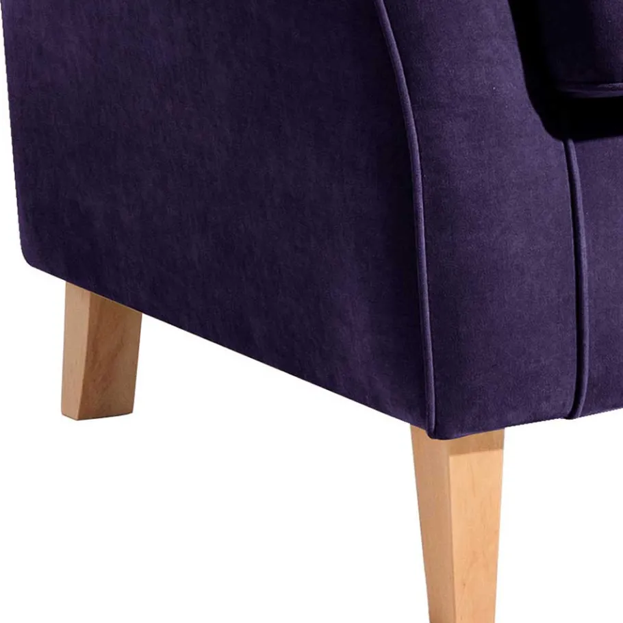 Sale Velours-Ohrensessel in Violett mit Buche - Antonia Sessel