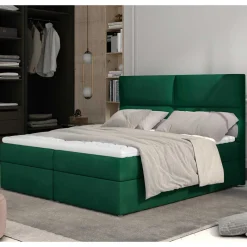 Sale Velours-Polsterbett in Dunkelgrün - Toulon Betten