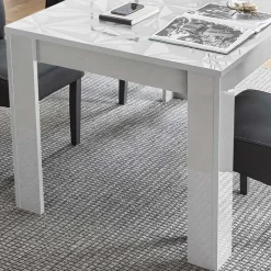 Best Verlängerbarer Hochglanz-Esstisch in Weiß - Vovasoma Tische