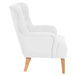 Best Vintage Designsessel in Creme und Buche - Ardit Sessel