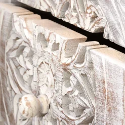 Vintage Hochkommode aus Mangoholz White Wash - Fudorus Kommoden