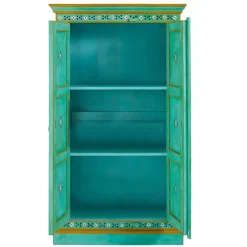 Vintage Holzschrank bunt bemalt - Lennlo Vitrinen