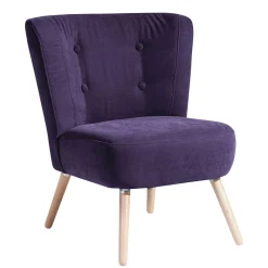 Sale Vintage Look Sessel in Violett Velours - Casir Sessel