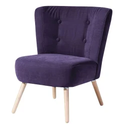 Sale Vintage Look Sessel in Violett Velours - Casir Sessel
