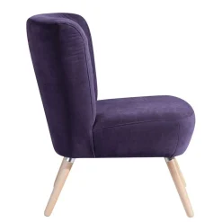 Sale Vintage Look Sessel in Violett Velours - Casir Sessel