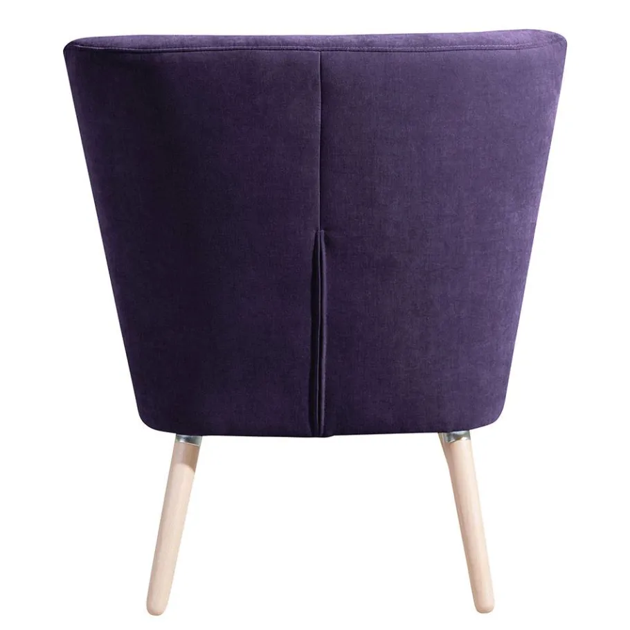 Sale Vintage Look Sessel in Violett Velours - Casir Sessel