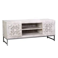 Sale Vintage Lowboard in Mangoholz White Wash - Fudorus Tv & Hifi-Möbel|Lowboards