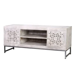 Sale Vintage Lowboard in Mangoholz White Wash - Fudorus Tv & Hifi-Möbel|Lowboards