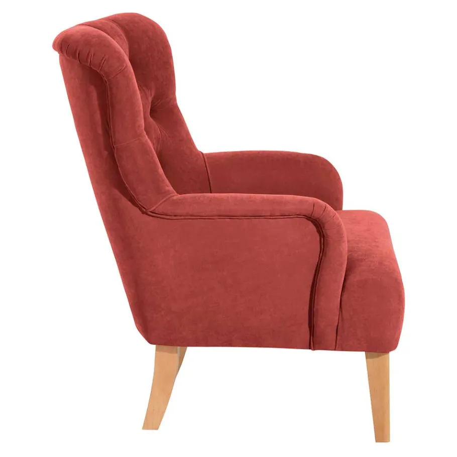 Vintage Sessel in Terracotta Velours - Granna Sessel