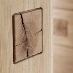 Vitrine in 60cm Breite Pontros Eiche Bianco teilmassiv Vitrinen