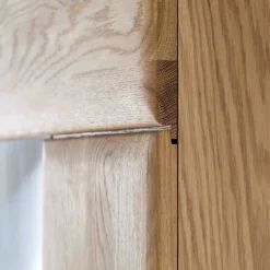 Vitrine in 60cm Breite Pontros Eiche Bianco teilmassiv Vitrinen