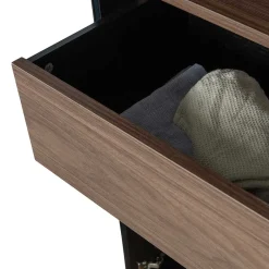 Vitrine in Schwarz & Walnuss Optik - Rabad Vitrinen