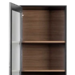 Vitrine in Schwarz & Walnuss Optik - Rabad Vitrinen