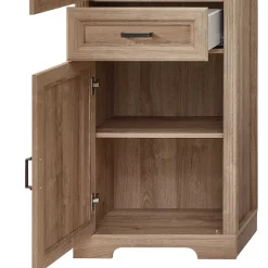 Vitrinenschrank in Eiche Optik mit LED - Barack Vitrinen