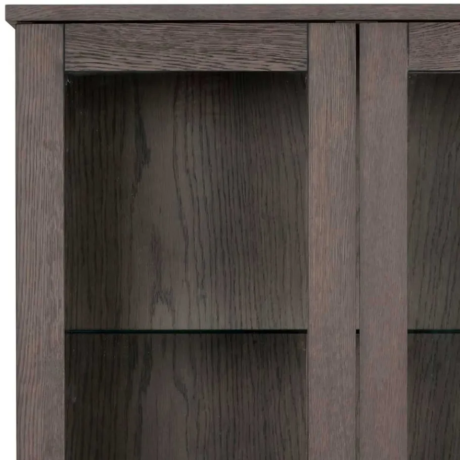 Vitrinenschrank in Eiche Dunkelbraun - Lomarios Vitrinen