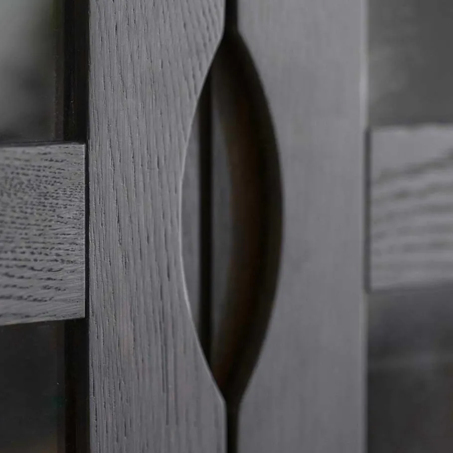 Vitrinenschrank in Eiche Dunkelbraun - Lomarios Vitrinen