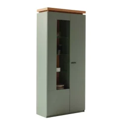 Vitrinenschrank in Graugrün - Kwin Vitrinen