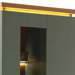 Vitrinenschrank in Graugrün - Kwin Vitrinen