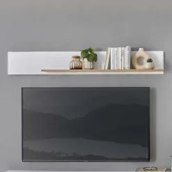 Outlet Wandboard in Mattweiß und Wildeiche - Nenaloro Regale