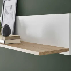 Outlet Wandboard in Mattweiß und Wildeiche - Nenaloro Regale