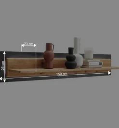 Sale Wandboard in Wildeiche & Anthrazit - Flacona Regale