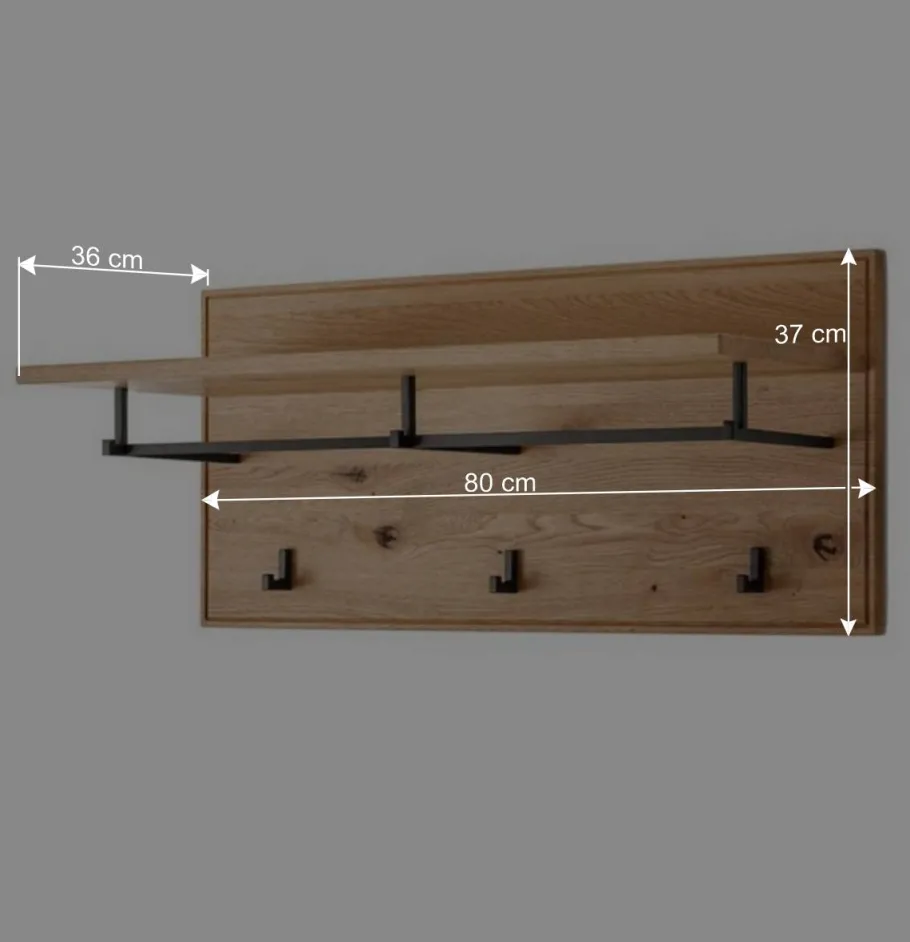 Sale Wandgarderobe aus Asteiche Massivholz und Metall - Zonga Garderoben